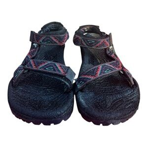 Teva Black‎ and Purple Textured Sandals